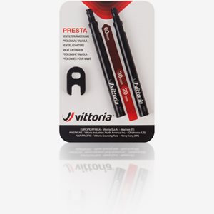 Ventilförlängare Vittoria Valve Extender Presta, 62 mm, aluminium, gängad, 2-pack + ventilkärneverktyg