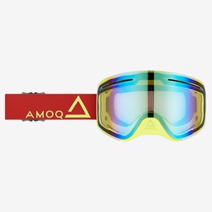 Goggles AMOQ VisionVent+ Magnetic Red-HiVis Lins Gold Mirror