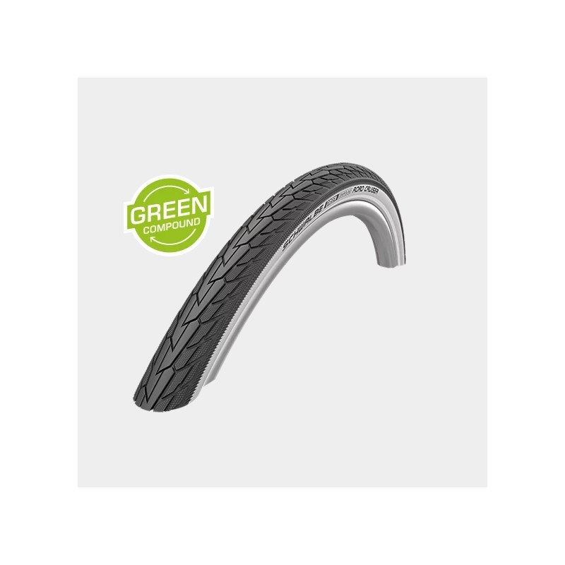 Däck Schwalbe Road Cruiser Green Compound K-Guard Whitewall 47-507 (24 x 1.75)