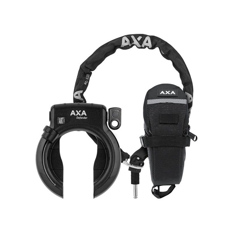 Ramlås AXA Defender RLC 100 + Ramlåskätting RLC 100 + sadelväska