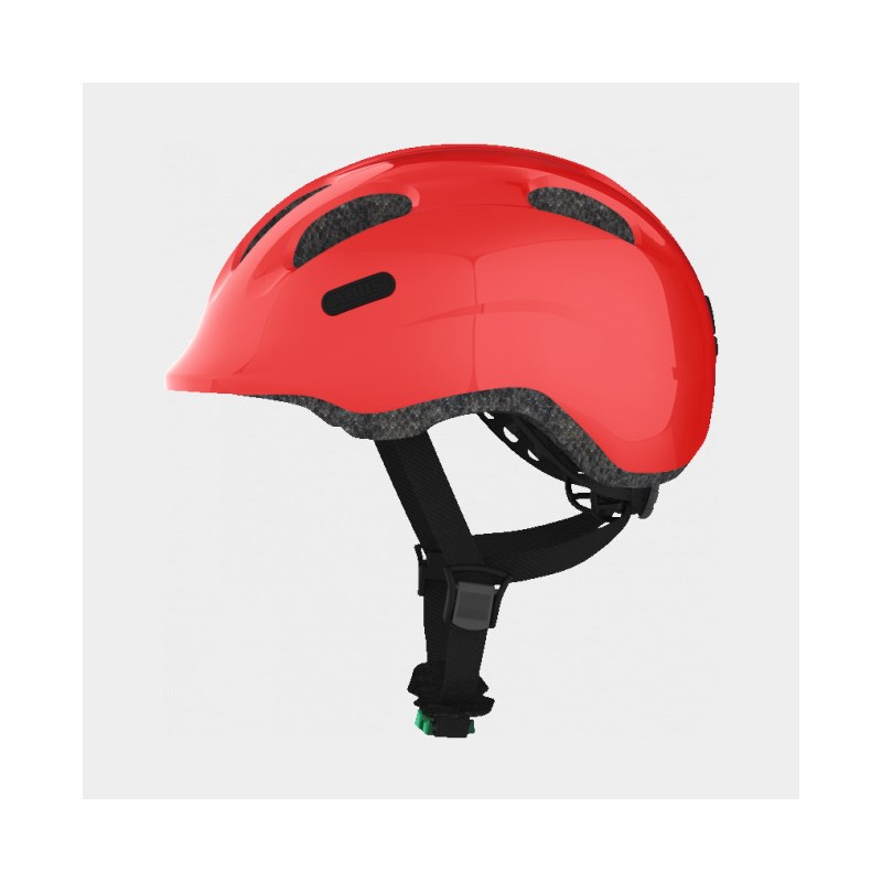 Cykelhjälm ABUS Smiley 2.0 Sparkling Red, grönt spänne