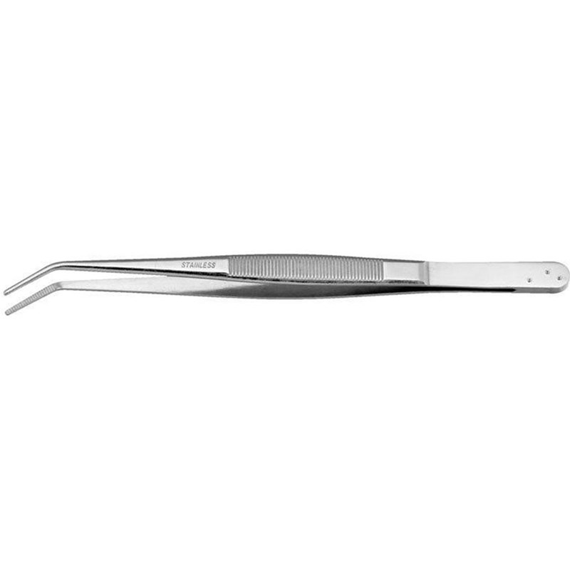 UNIOR Bent flat tweezers Size: 155. Material: stainless steel