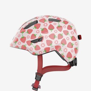 Cykelhjälm Abus Smiley 3.0 LED, rose strawberry