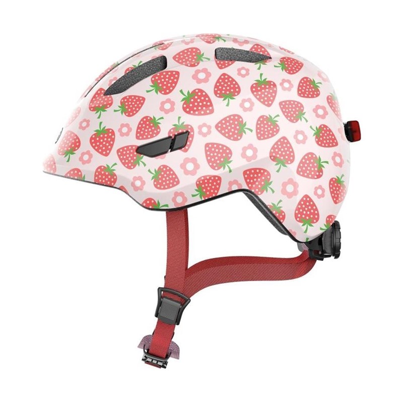 Cykelhjälm Abus Smiley 3.0 LED, rose strawberry