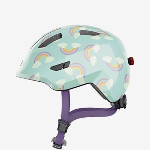 Cykelhjälm Abus Smiley 3.0 LED, blue rainbow