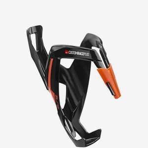 Flaskställ Elite Custom Race+ blanksvart, orange grafik
