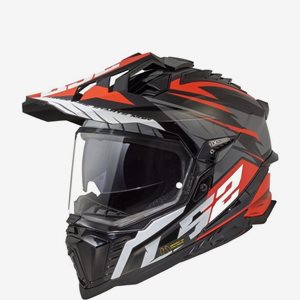 Hjälm LS2 Mx701 Explorer Spire Svart/Titangrå/Röd