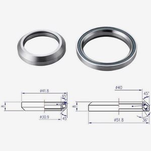 BBB Lager 41.8 Mm 45° X 45°/51.8 Mm 36°X 45°, 1 Set