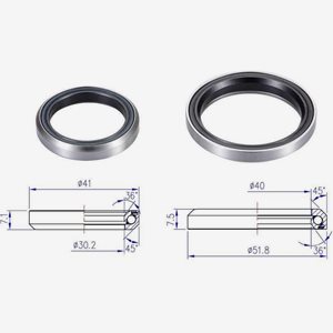 BBB Lager 41.0 Mm 36° X 45°/51.8 Mm 36°X 45°, 1 Set