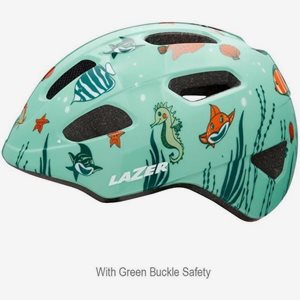 Lazer Cykelhjälm Barn Pnut KinetiCore +Grönt Spänne Sealife