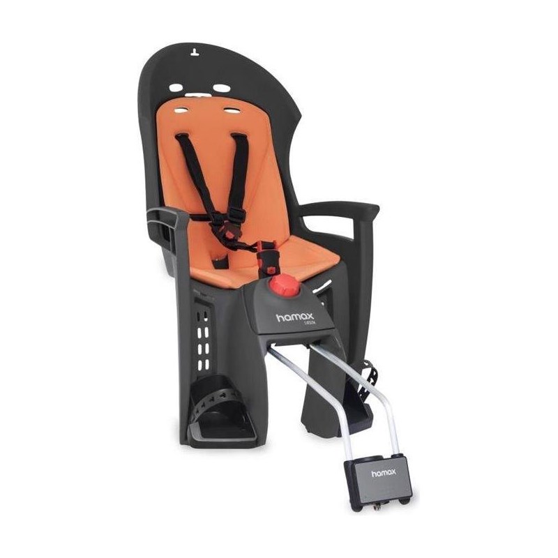 Hamax Cykelsits Siesta Med Ramfäste Grey/Orange Padding