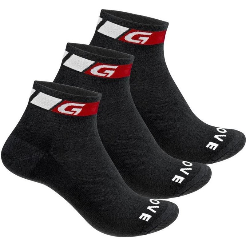Gripgrab Cykelstrumpor Classic Low Cut 3Pack Black Svart