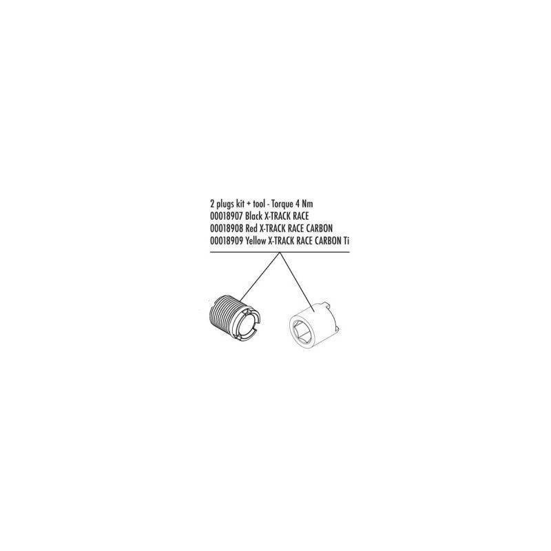 LOOK Spare part 2 xPlugs kit + tool, Red X-TRACK EN RAGE PLUS