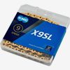 KMC Kedja X9SL Ti-N9-växlar 114L med kedjelås Gold