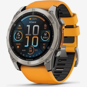 Garmin Träningsklocka Fenix 8 Amoled Sapphire 51mm grey/orange