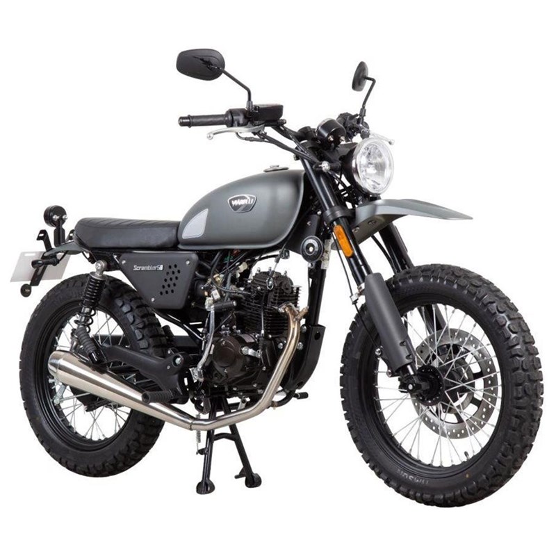 Moped Viarelli Scrambler mattgrå 45 km/h manuell (Euro 5 Klass 1)