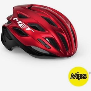 Met Cykelhjälm Racer Road Estro Mips Red Black/Glossy