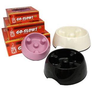 Matskål Go-Slow - Vit - 600 ml - Plast - Dogit