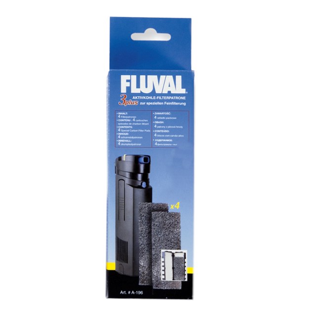Fluval 3 Plus - Filtermatta - Aktivt kol - 4-pack