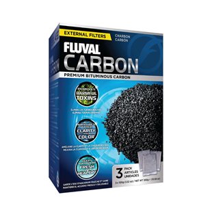 Fluval Carbon - Aktivt kol - 3x100 g