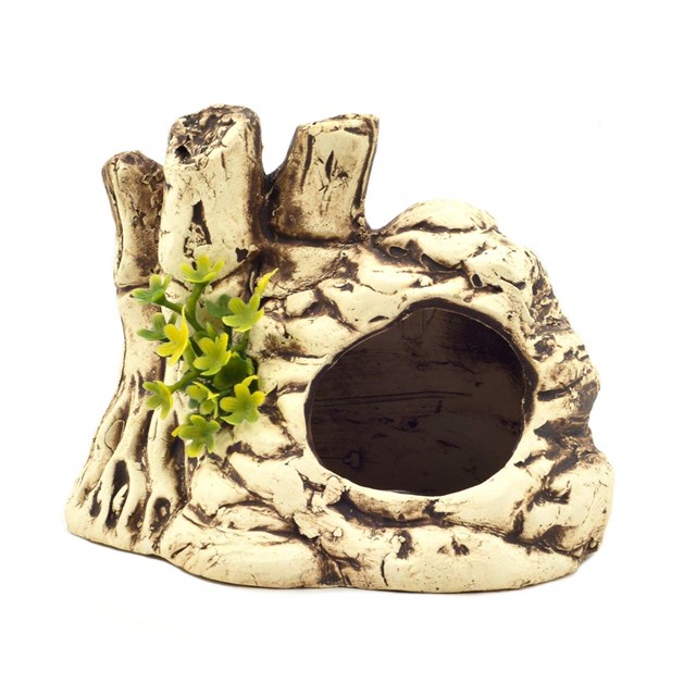 Keramikgrotta med växt - 10,5x9x9 cm