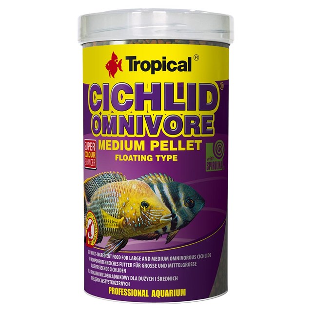 Tropical Cichlid Omnivore Medium Pellet - 500 ml