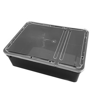 Svart Plastbox - Stapelbar med lufthål 245x185x75 mm - 3 Liter