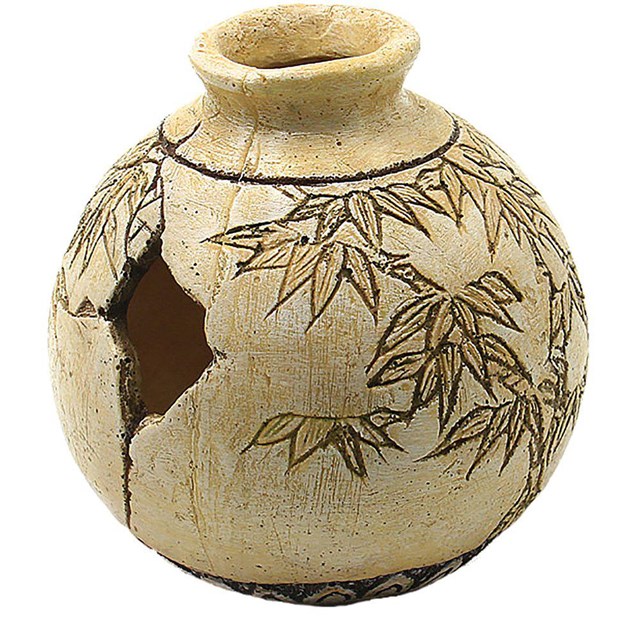 Akvariedekoration Krus - Beige - 10,7x10,7x10,5 cm