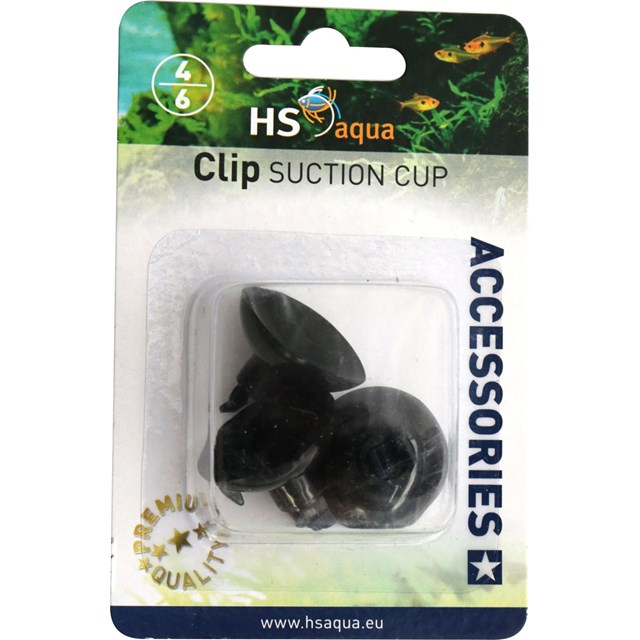 HS Aqua Sugkoppar med clips - 4/6 mm - 3 st