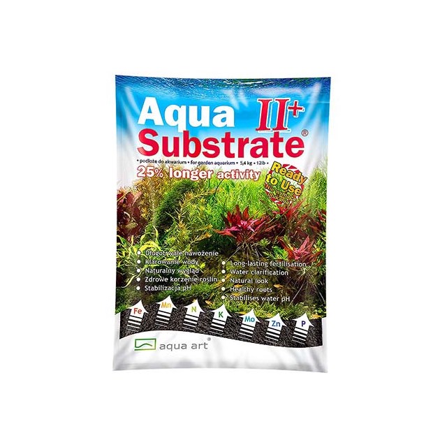 Aqua Substrate II+ - Svart - 5,4 kg