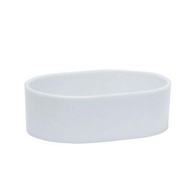 Oval matskål - Vit - 11 cm