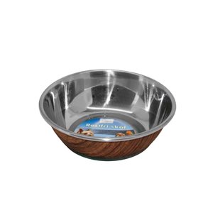 Hundskål - Rostfri - Trämönster - 350 ml