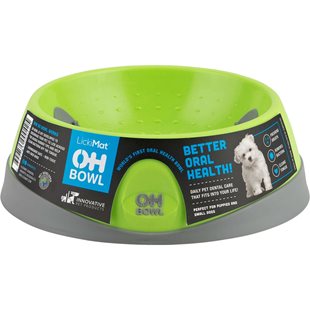 Hundskål Lickimat Oral Hygiene Bowl - S - Grön - Ø16x5 cm