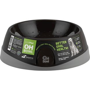 Hundskål Lickimat Oral Hygiene Bowl - M - Svart - Ø22x7,2 cm