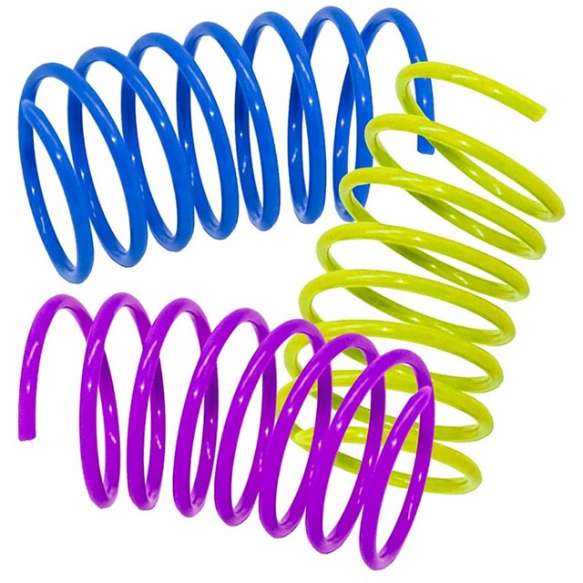 Kattleksak Spiralfjäder - Färgmix - 5 cm - 10-pack