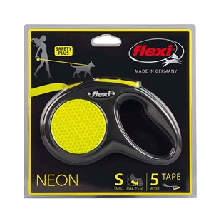 Flexi Koppel New Neon - S - 5M band - Neon - Max 15 kg