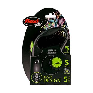 Flexi Koppel Black Design - S - 5M Lina - Grön - Max 12 kg
