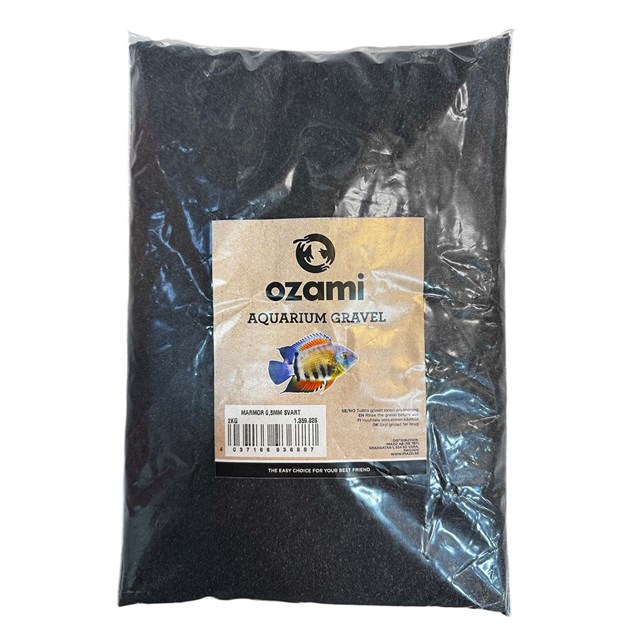Akvariegrus Marmor - Svart - 0,5 mm - 2 kg