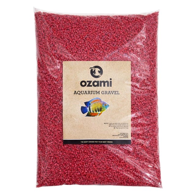 Akvariegrus Kvarts - Röd - 2-3 mm - 2 kg