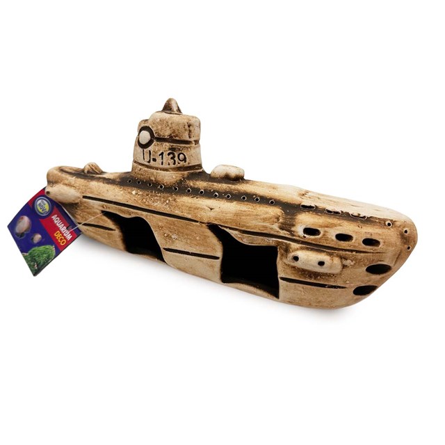 U-båtsvrak i keramik - 25x11x8 cm