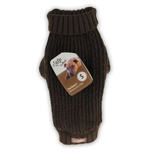 Fishermans Sweater - Brun stickad hundtröja - XS