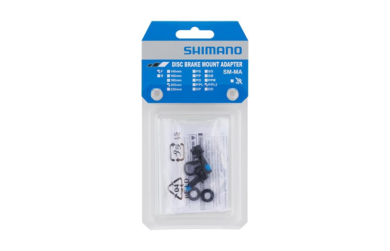 Shimano-sovitin levyjarrukiinnitykseen 203mm SM-MA-F203P/PL2