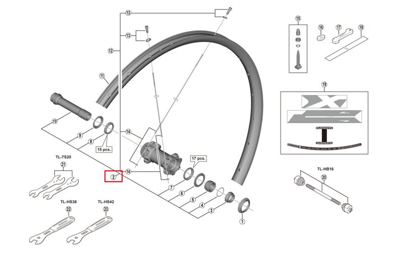 Shimano komplett navaksel Wh-M8100-Tl-F1