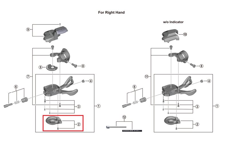 Shimano Hovedhendeldeksel & Festeskruer S