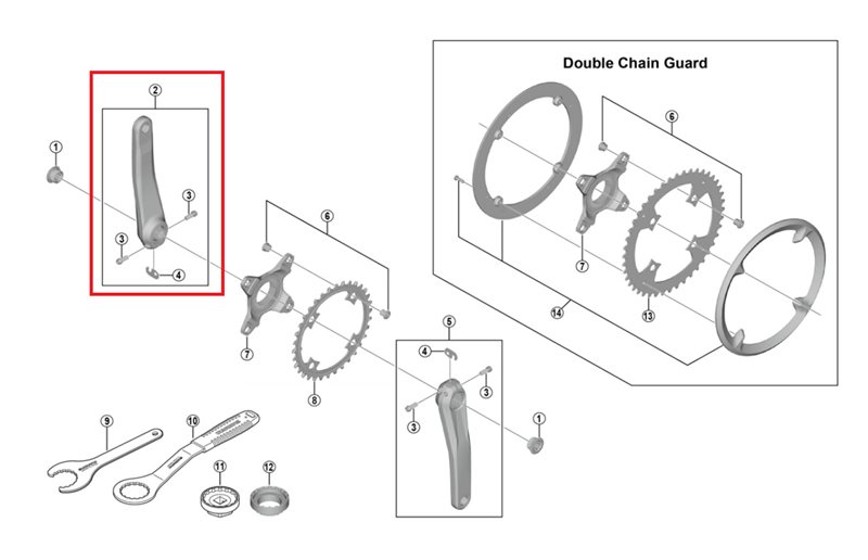 Shimano Krankarm Steps 165mm Venstre FC-M8