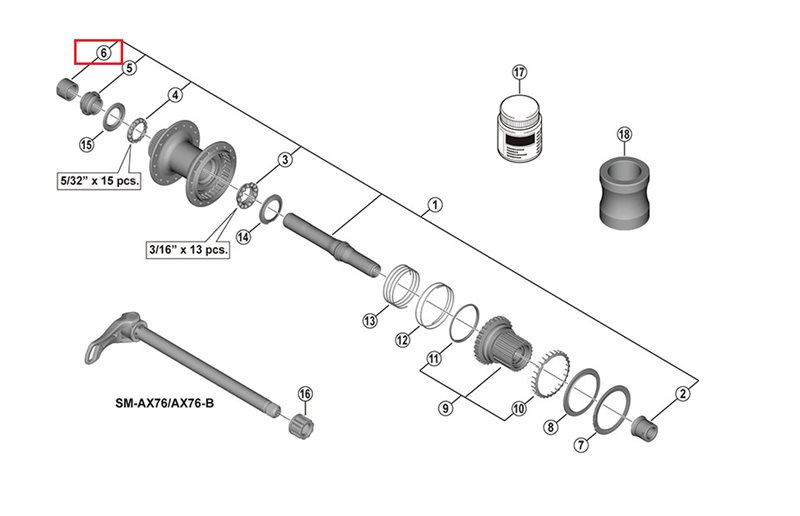 Shimano Lock Nut L.H. Fh-M8110