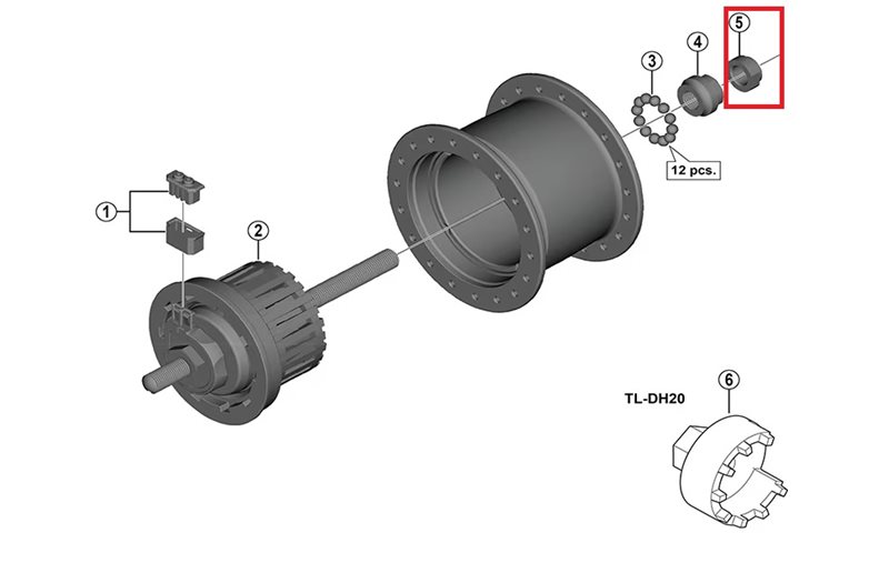 Shimano Mutter Lager Dh-2R35 M.Fl.