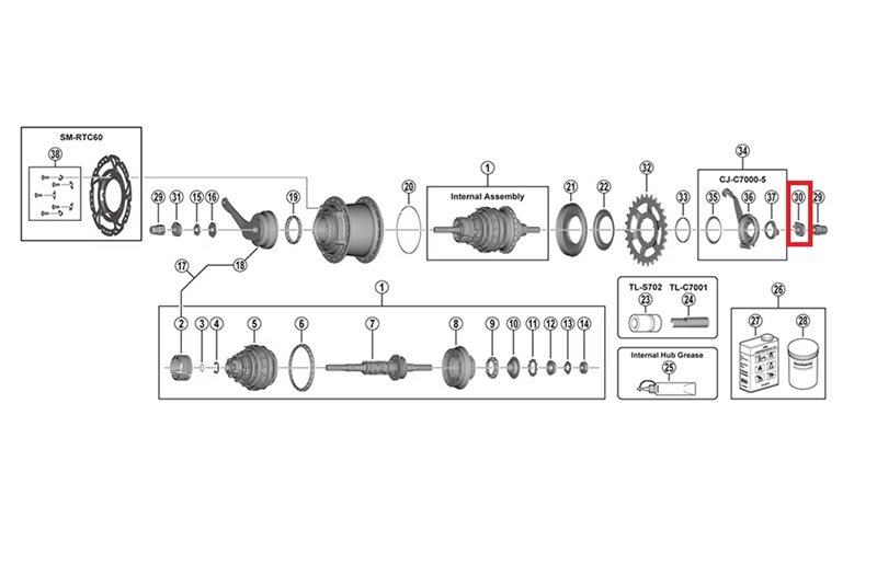 Shimano Fixeringsbricka 8R