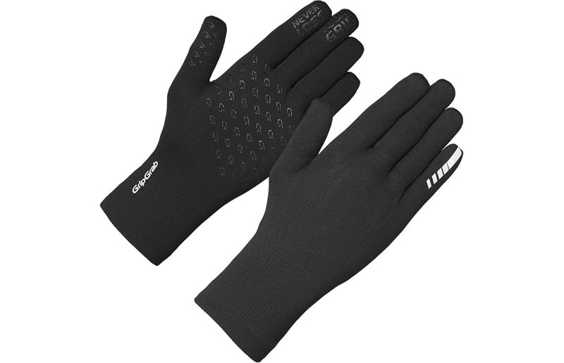 Sykkelhansker GripGrab Waterproof Knitted Winter Gloves Black