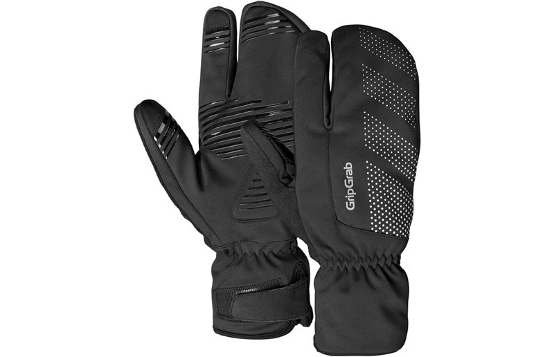 Cykelhandskar GripGrab RIDE Windproof Deep Winter Lobster Gloves Black